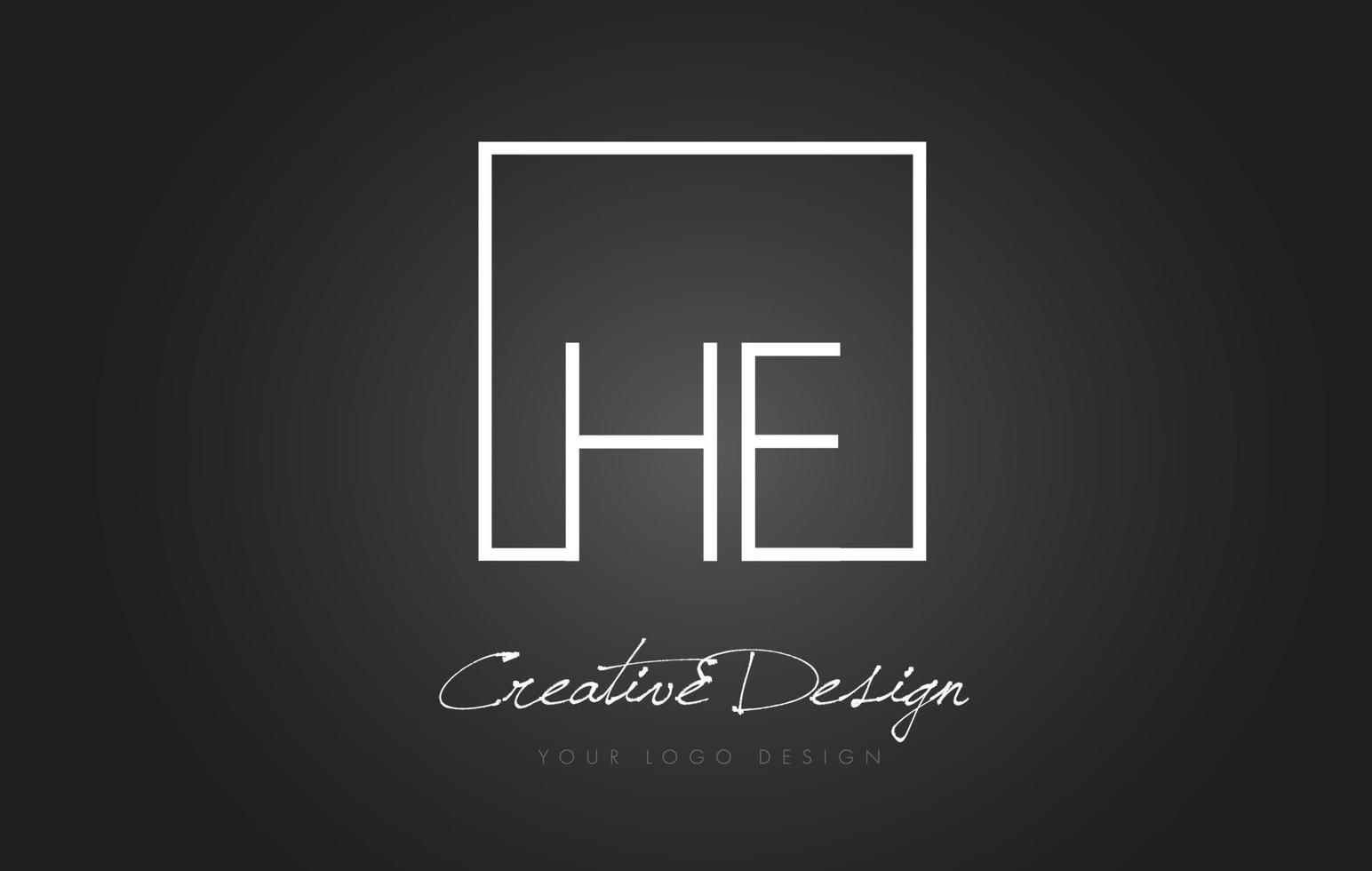 El diseño de logotipo de letra de marco cuadrado con colores blanco y negro. vector