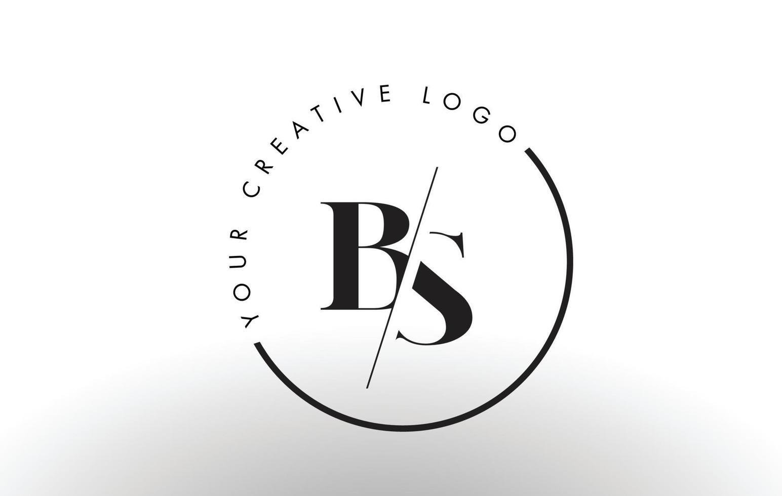 BS Serif Letter Logo Design with Creative Intersected Cut. vector