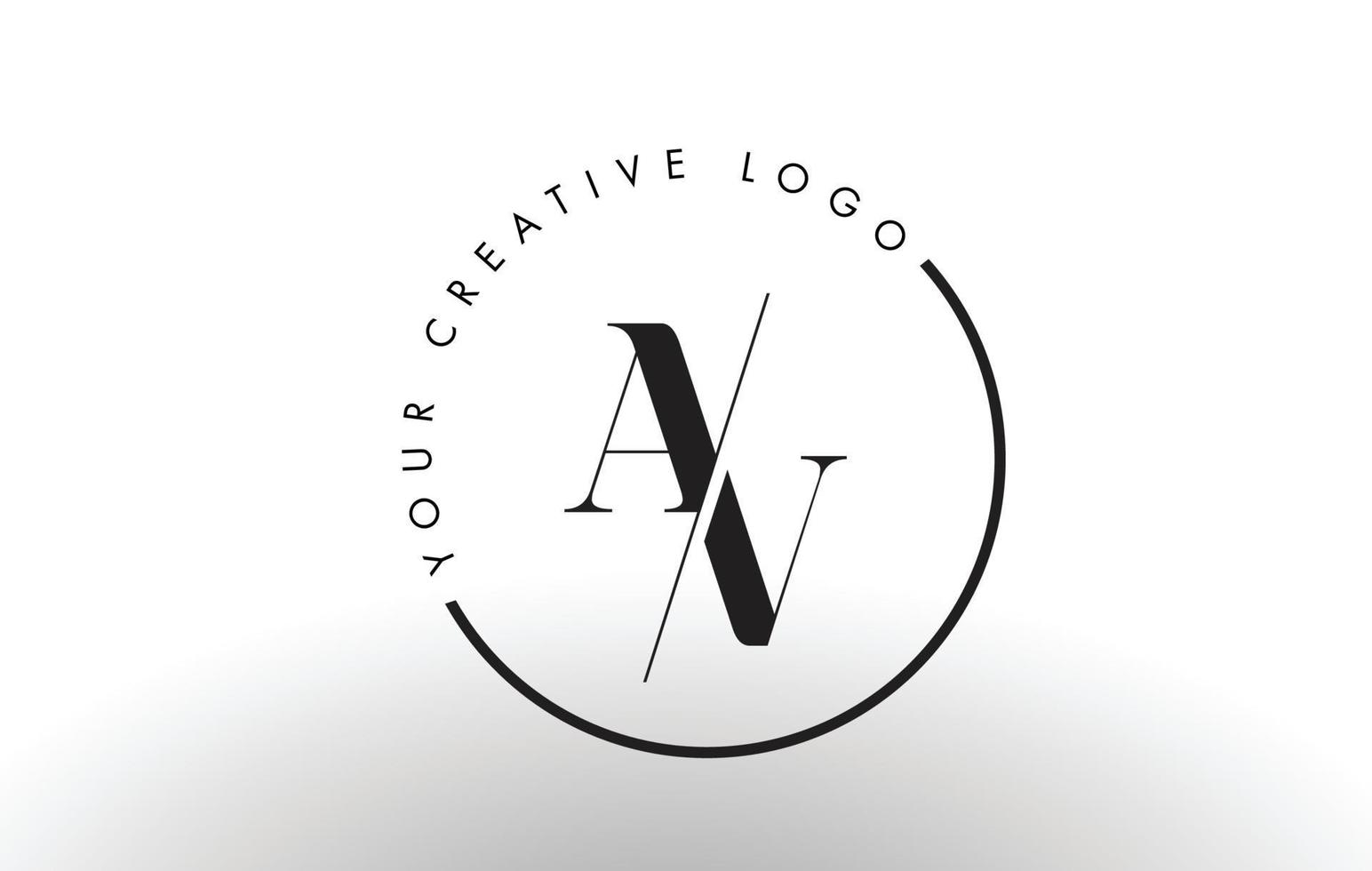 AV Serif Letter Logo Design with Creative Intersected Cut. vector