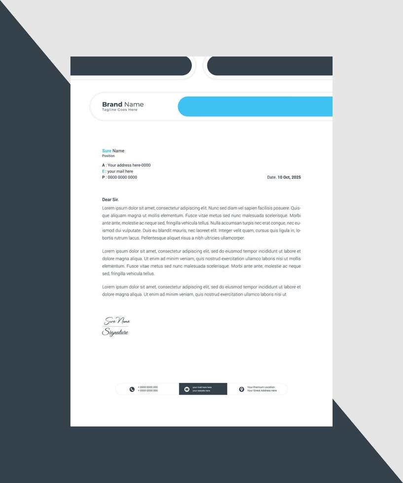 Business Letterhead Template Design vector