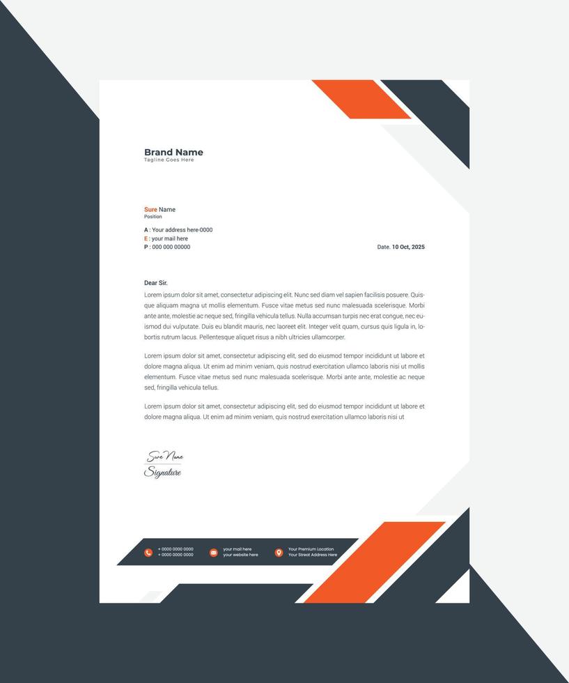 Business Letterhead Template Design vector