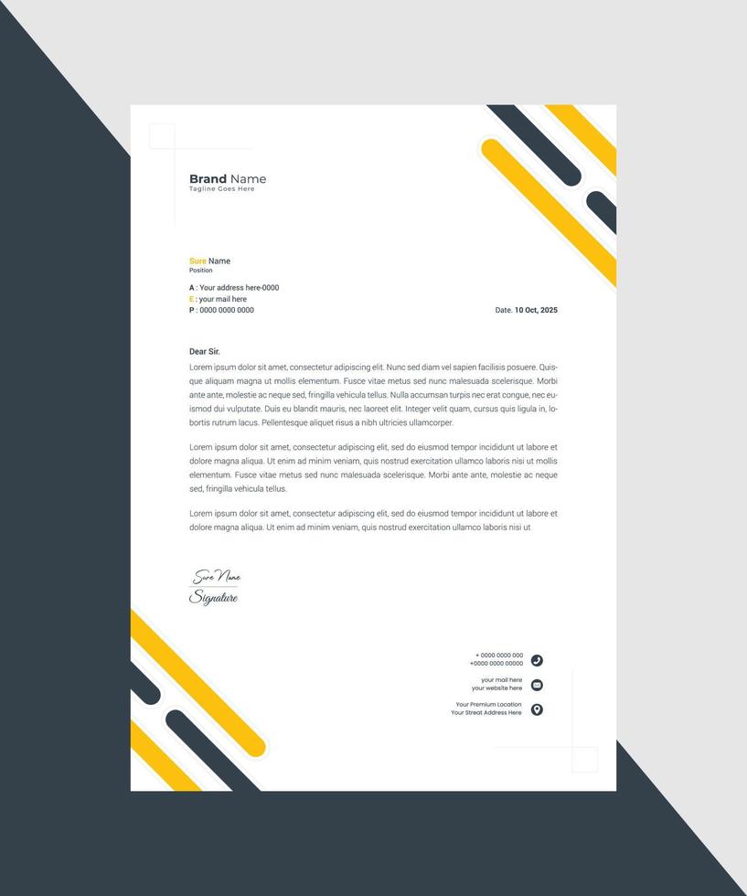 Business Letterhead Template Design vector