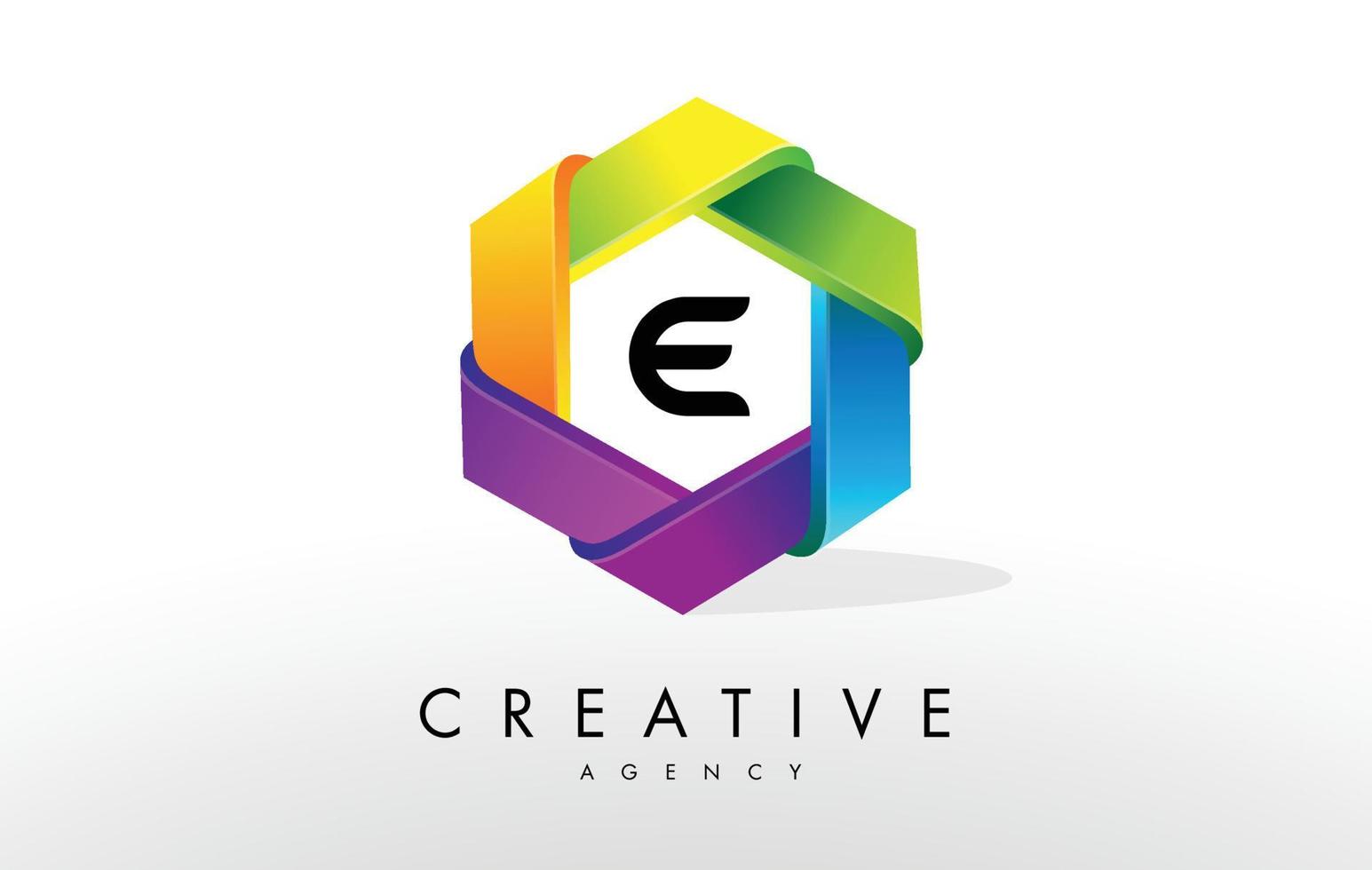 E Letter Logo. Corporate Hexagon Design vector