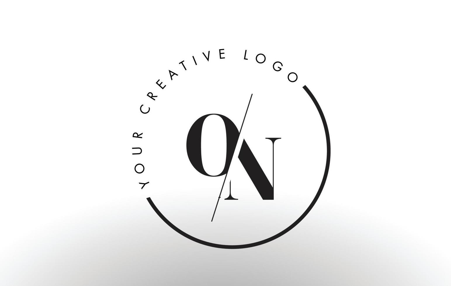 en el diseño de logotipo de letra serif con corte intersectado creativo. vector