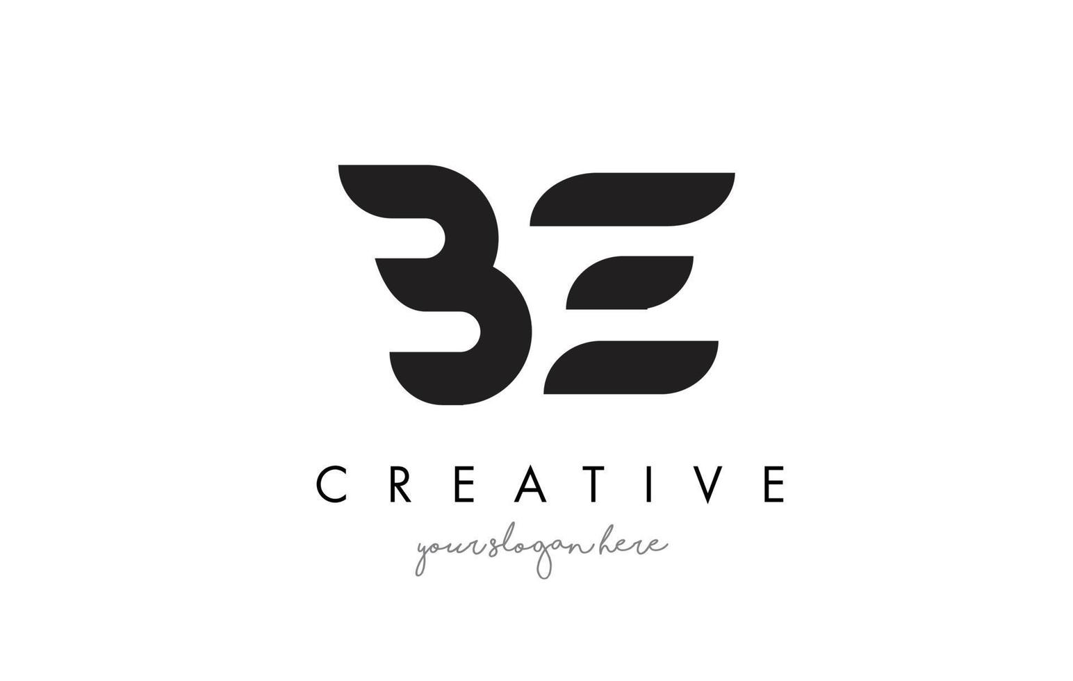 Diseño de logotipo de letra be con tipografía creativa de moda moderna. vector