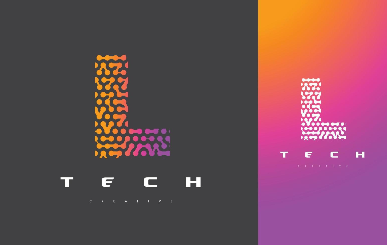 L Letter Logo Technology. Connected Dots Letter Design Vector. vector