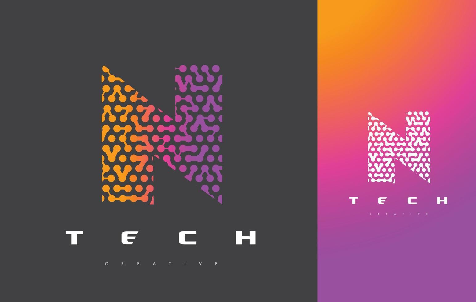 N Letter Logo Technology. Connected Dots Letter Design Vector. vector
