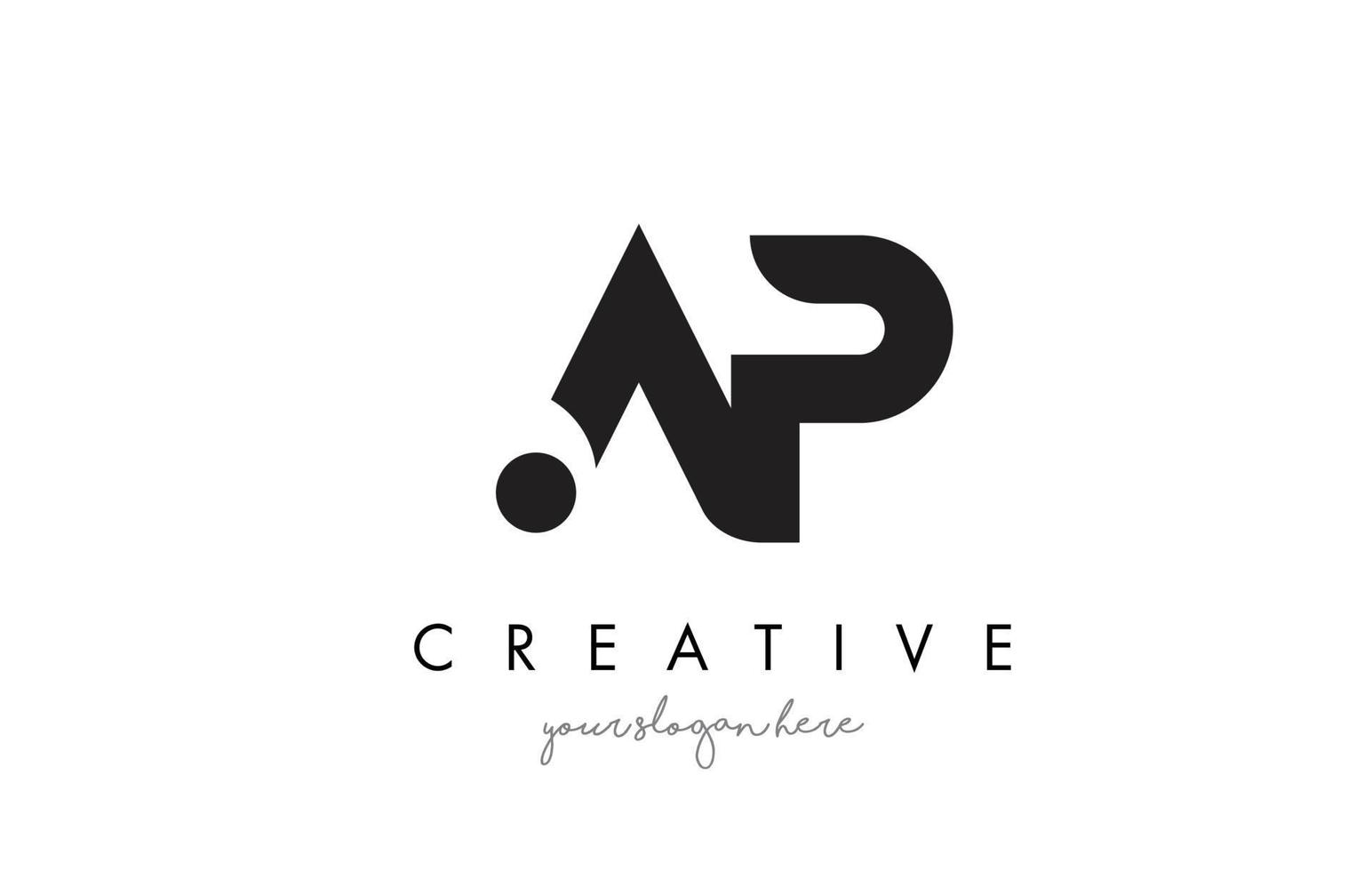 Diseño de logotipo de letra AP con tipografía creativa de moda moderna. vector