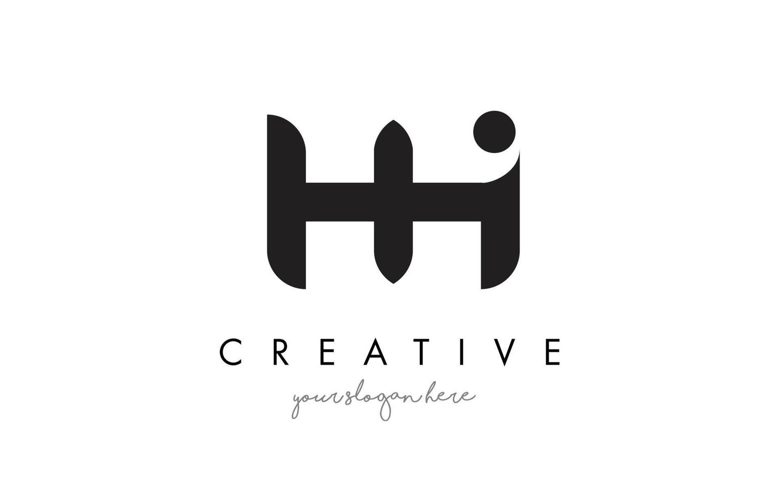 HH Letter Logo Design with Creative Modern Trendy Typography. vector