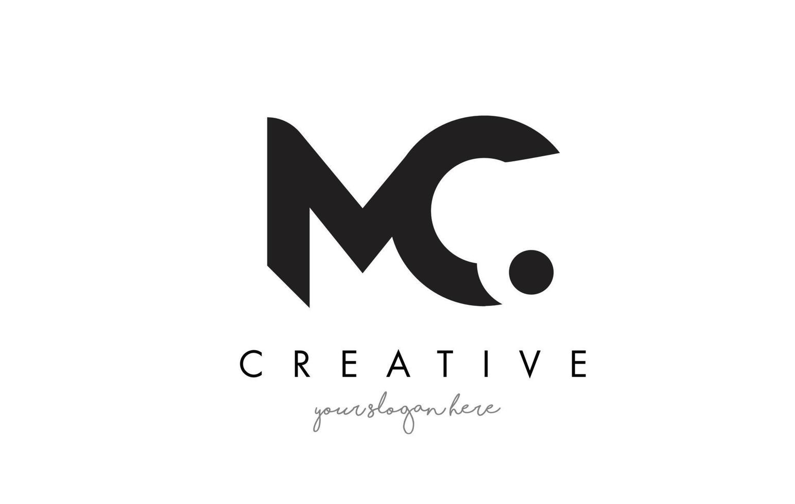 Diseño de logotipo de letra mc con tipografía creativa moderna de moda. vector