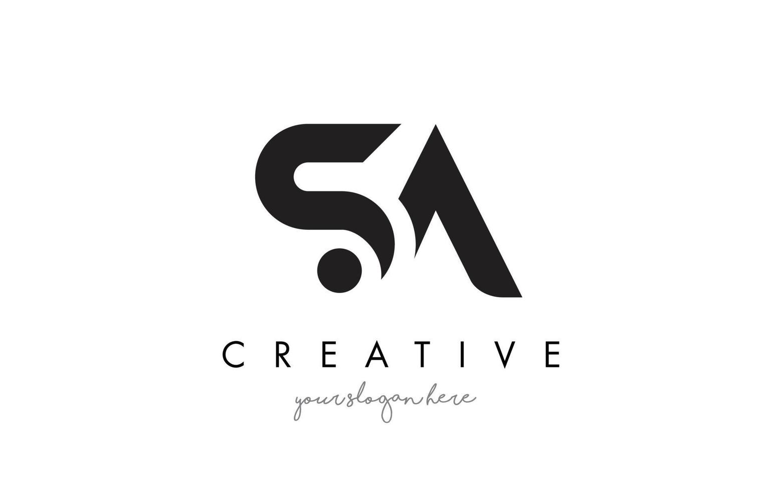 Diseño de logotipo de letra sa con tipografía creativa de moda moderna. vector