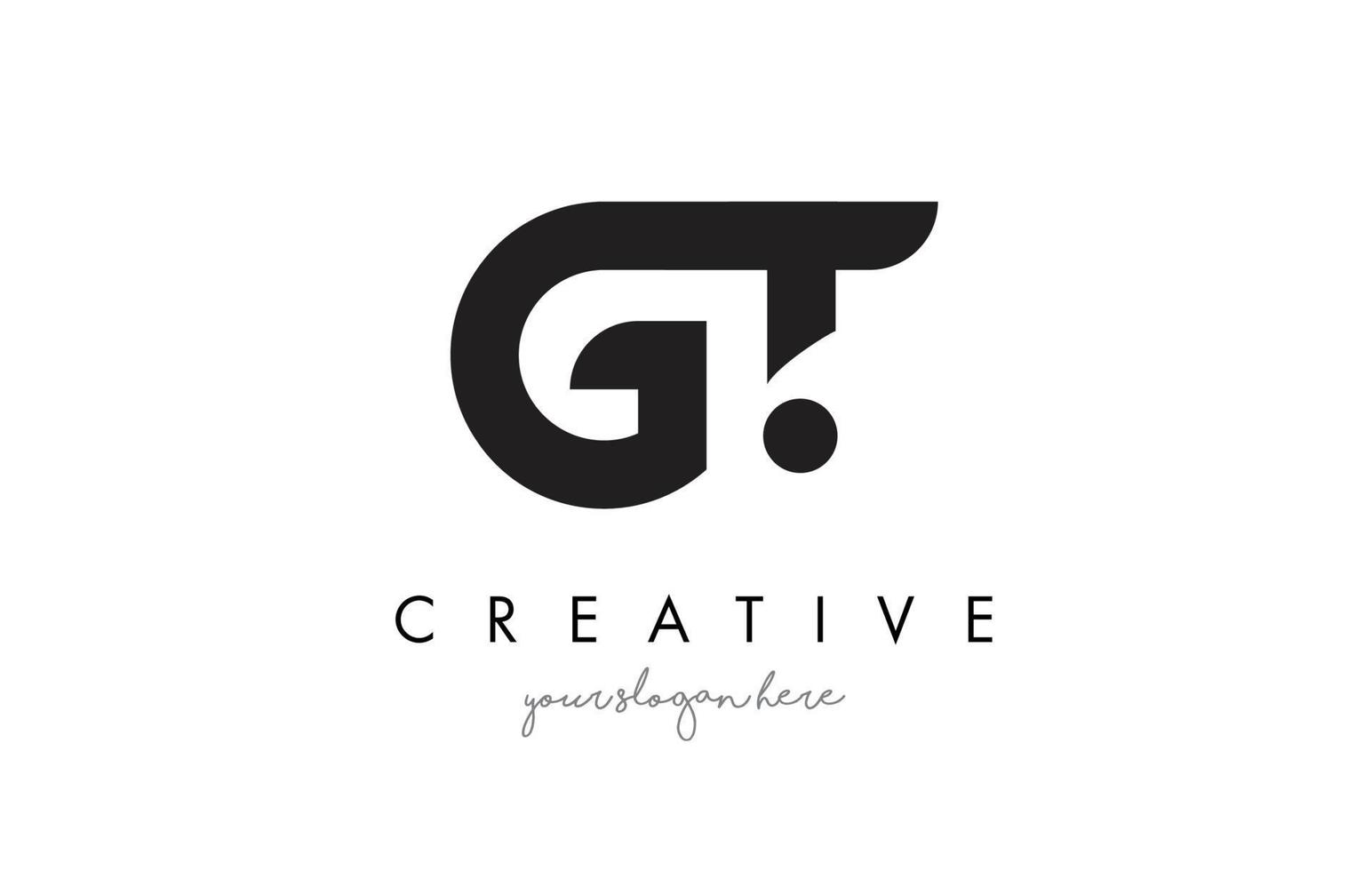 Diseño de logotipo de letra GT con tipografía creativa de moda moderna. vector