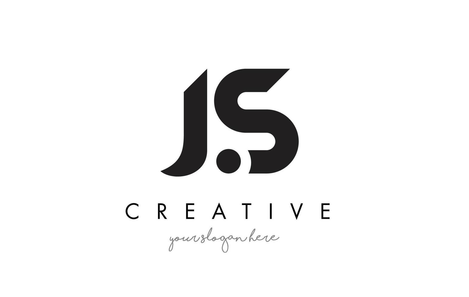 Diseño de logotipo letra js con tipografía creativa moderna de moda. vector