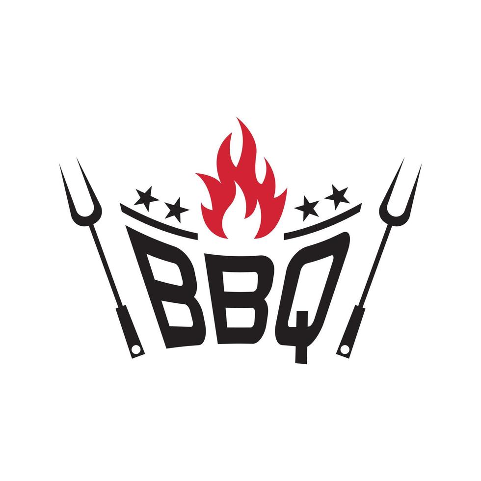 barbeque logo design template vector