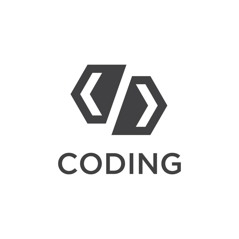 coding logo design template vector