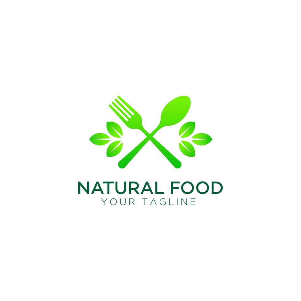 natural food logo design template vector