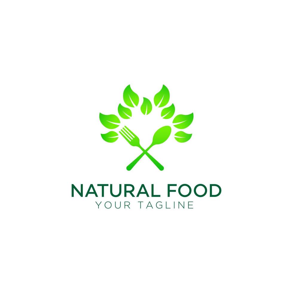 natural food logo design template vector