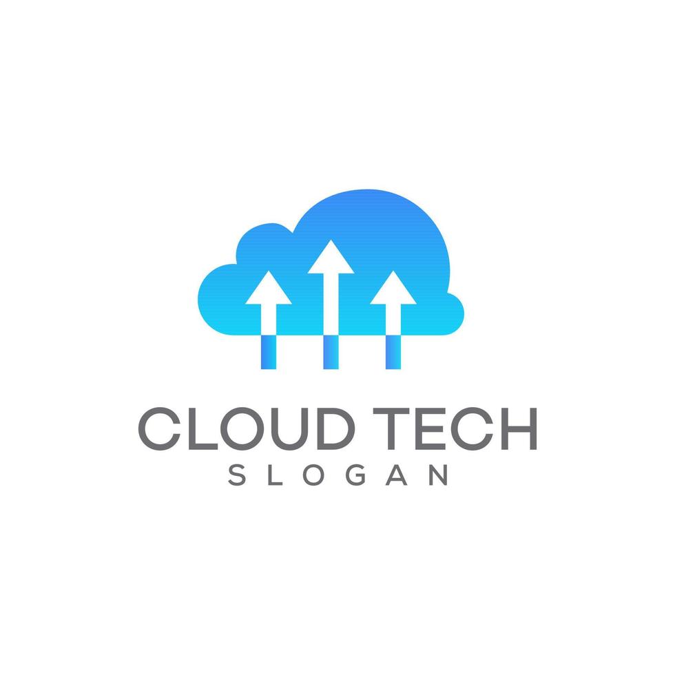 cloud tech logo design template vector