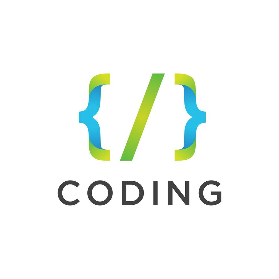 coding logo design template vector