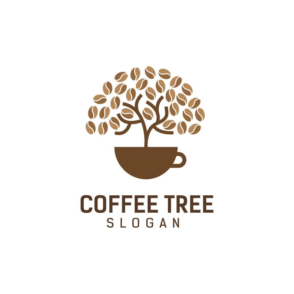 coffee tree logo design template vector