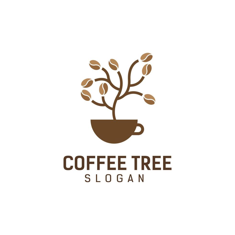 plantilla de diseño de logotipo de árbol de café vector