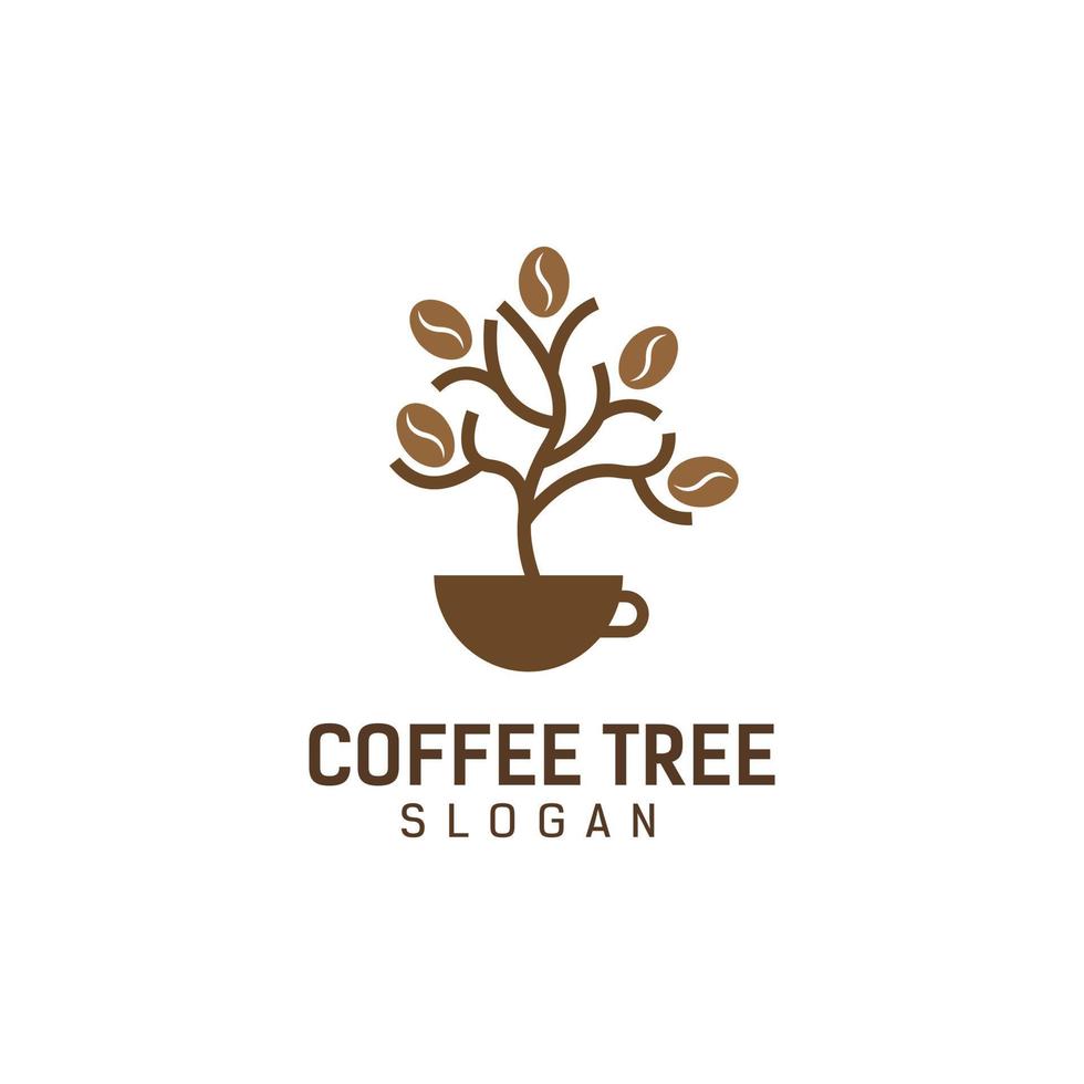 plantilla de diseño de logotipo de árbol de café vector