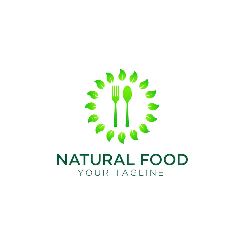 natural food logo design template vector