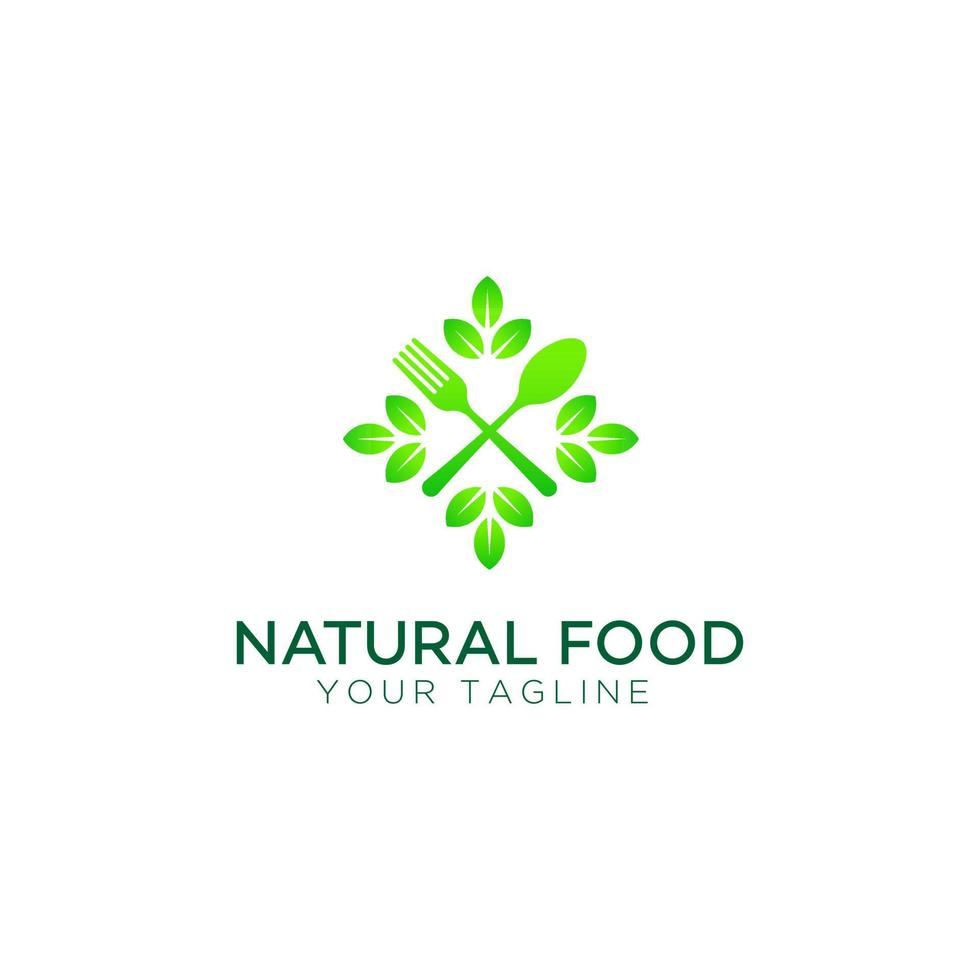 natural food logo design template vector