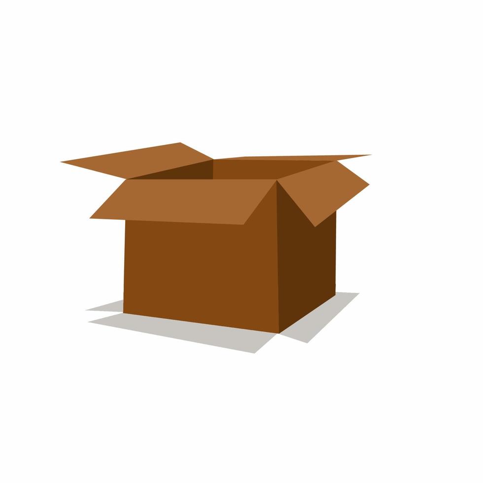Vector open cardbox mockup isolated white background