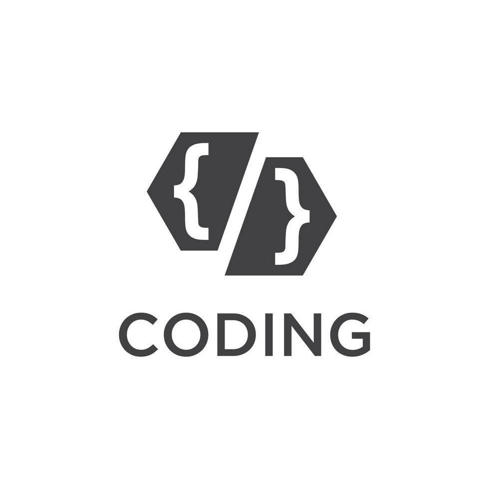 coding logo design template vector