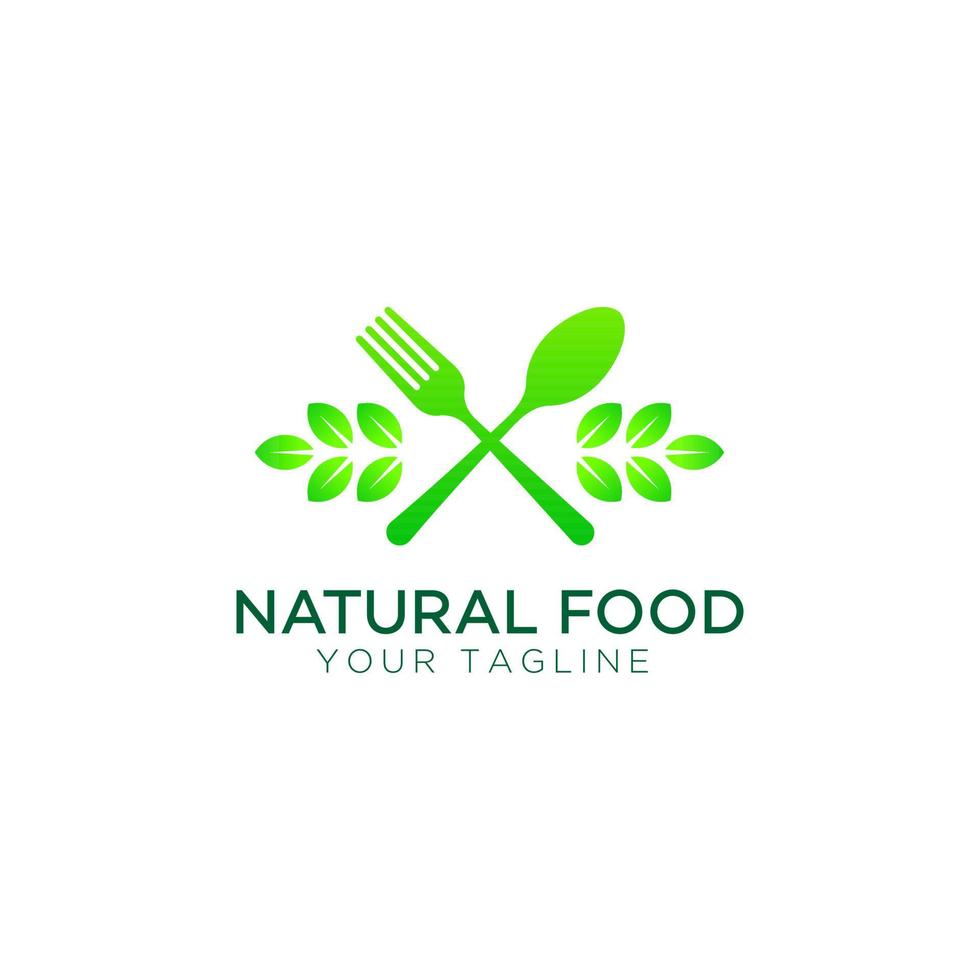 natural food logo design template vector