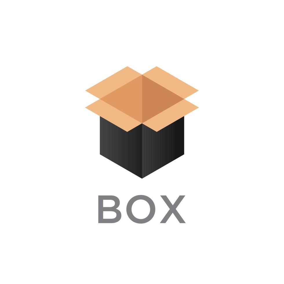 vector de plantilla de diseño de logotipo de caja abierta