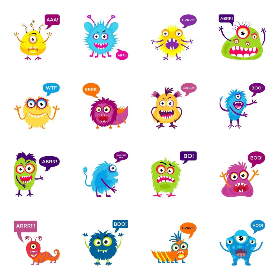 Monster Characters Concepts vector