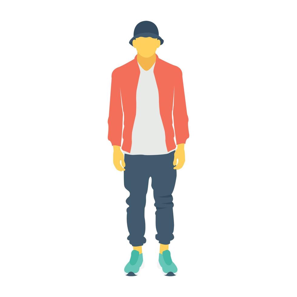 Young Man Color Vector