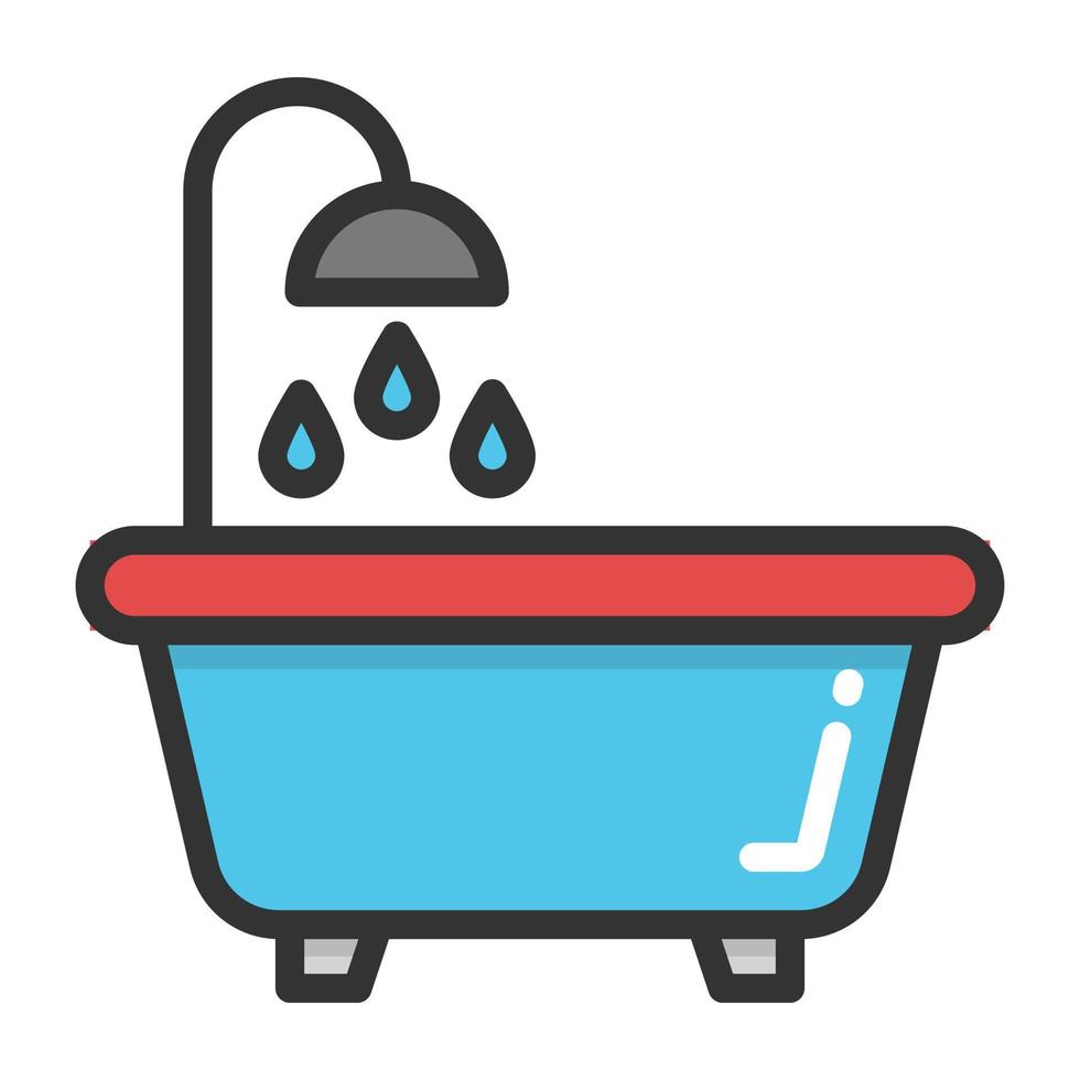 Trendy Bathtub  Concepts vector