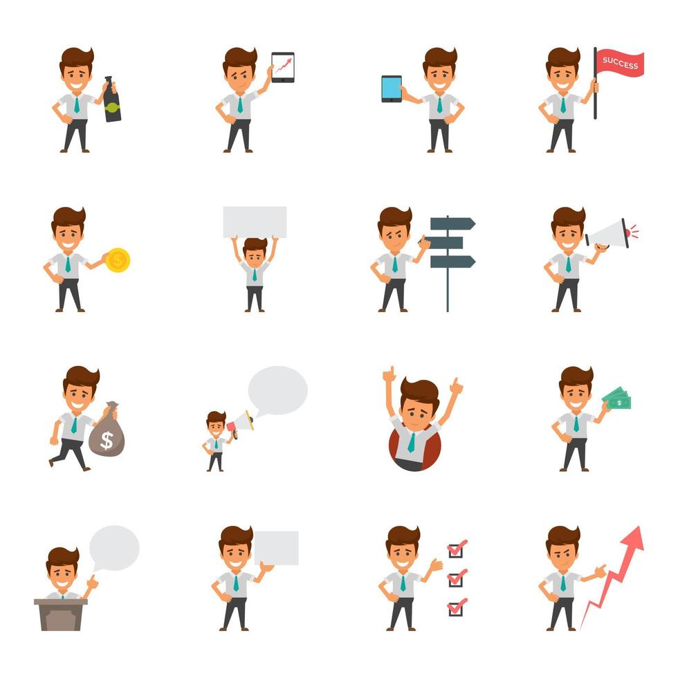 Set Of Office Workers vector