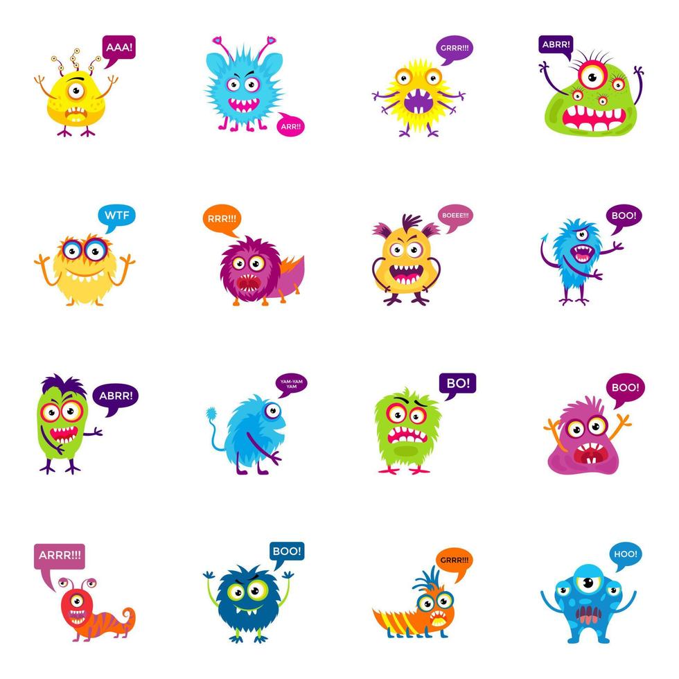 Monsters Growling Concepts vector