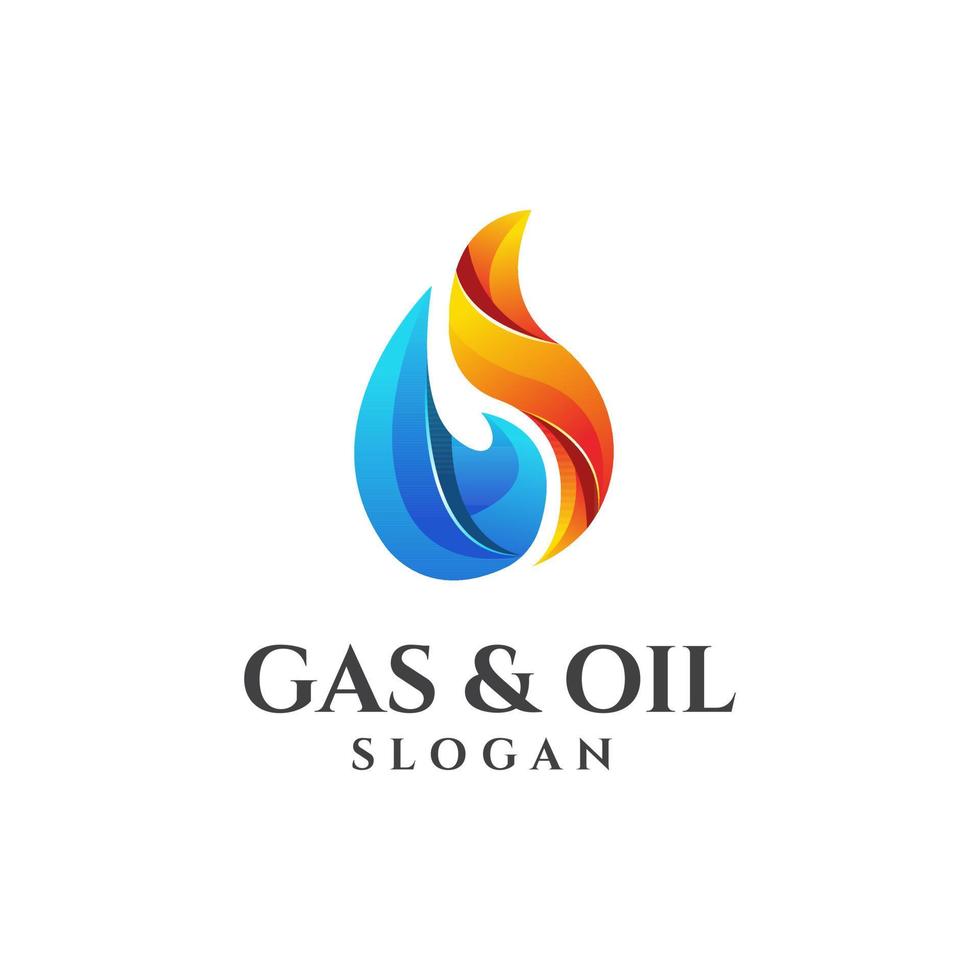 gas and oil logo design template vector