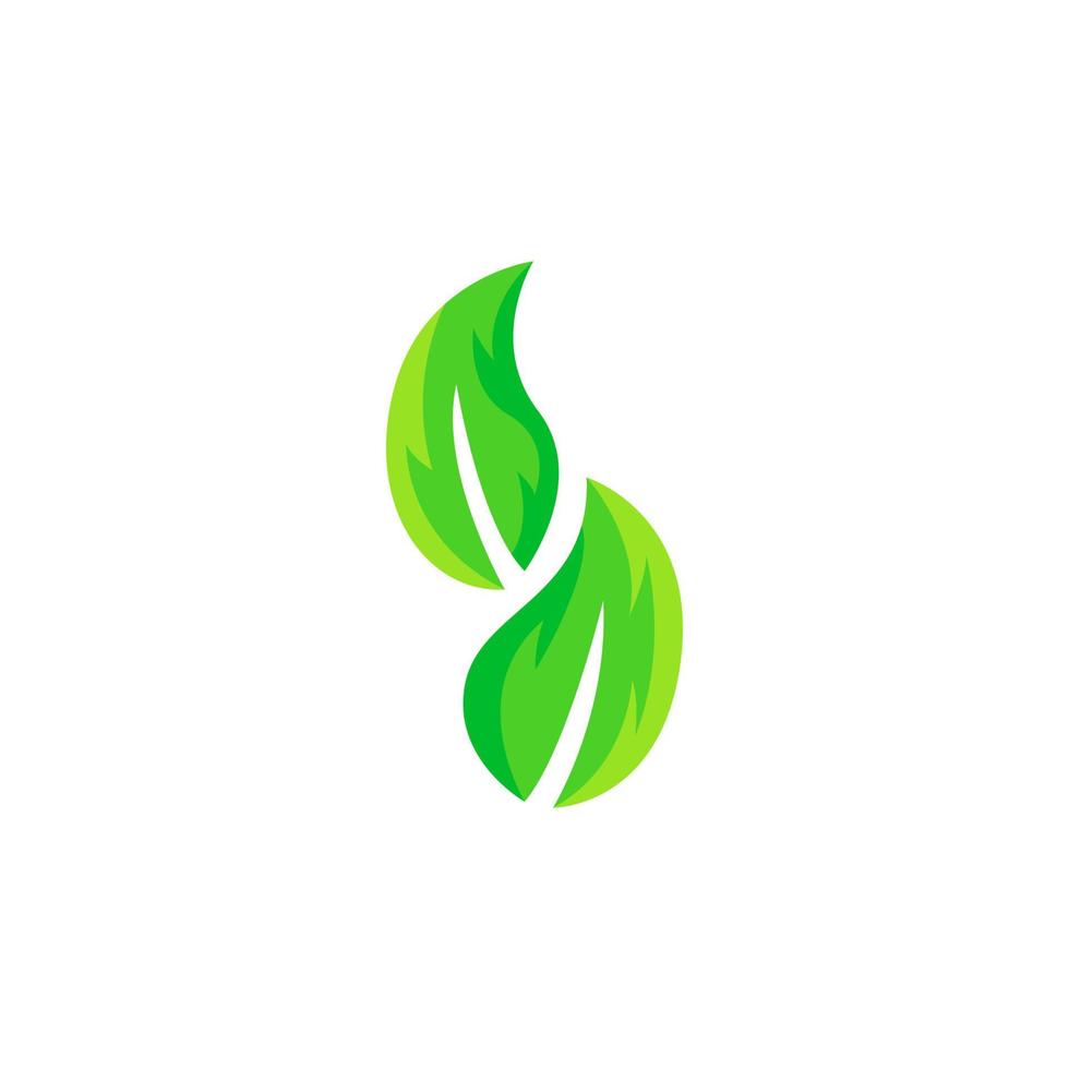 vector of green leaves logo design template