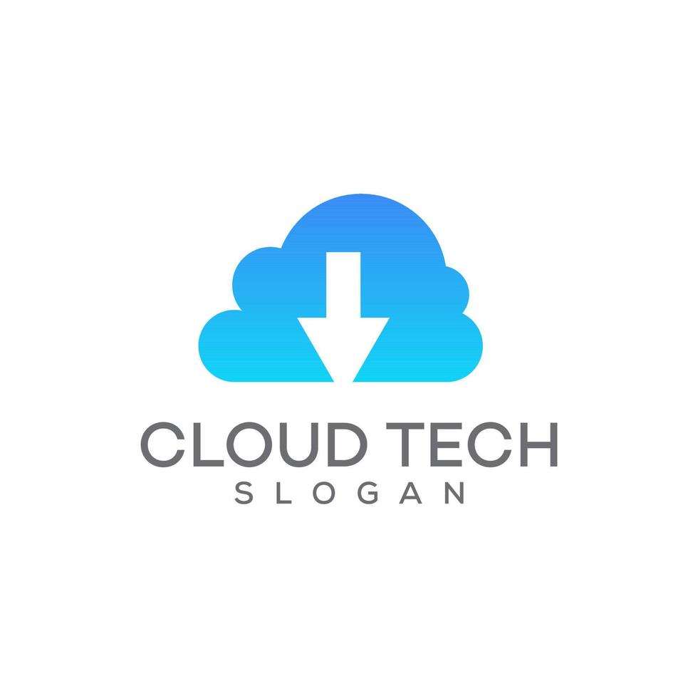 cloud tech logo design template vector