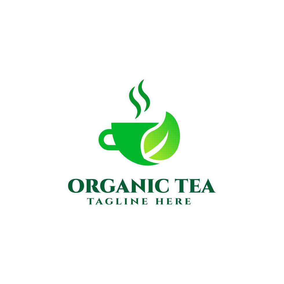 organic tea logo design template vector