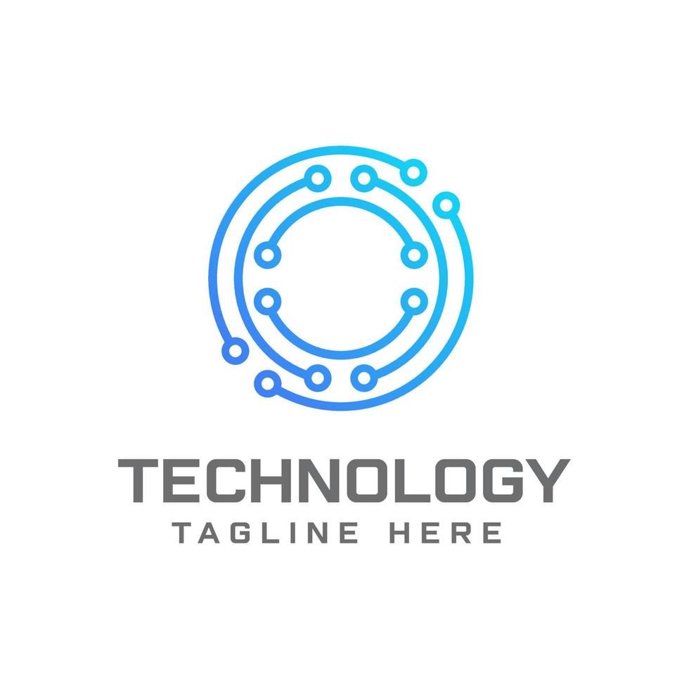 O technology  logo design template vector