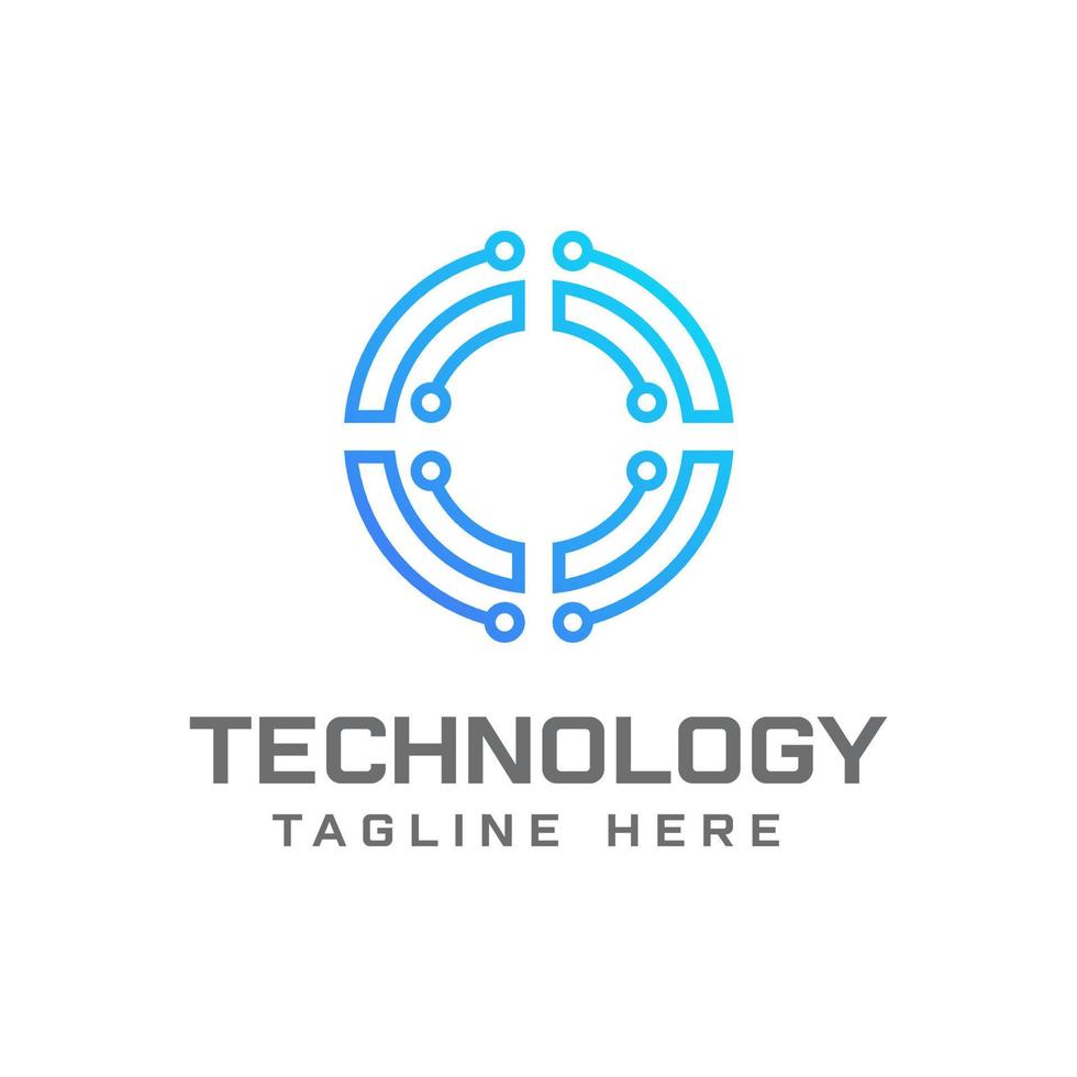O technology  logo design template vector