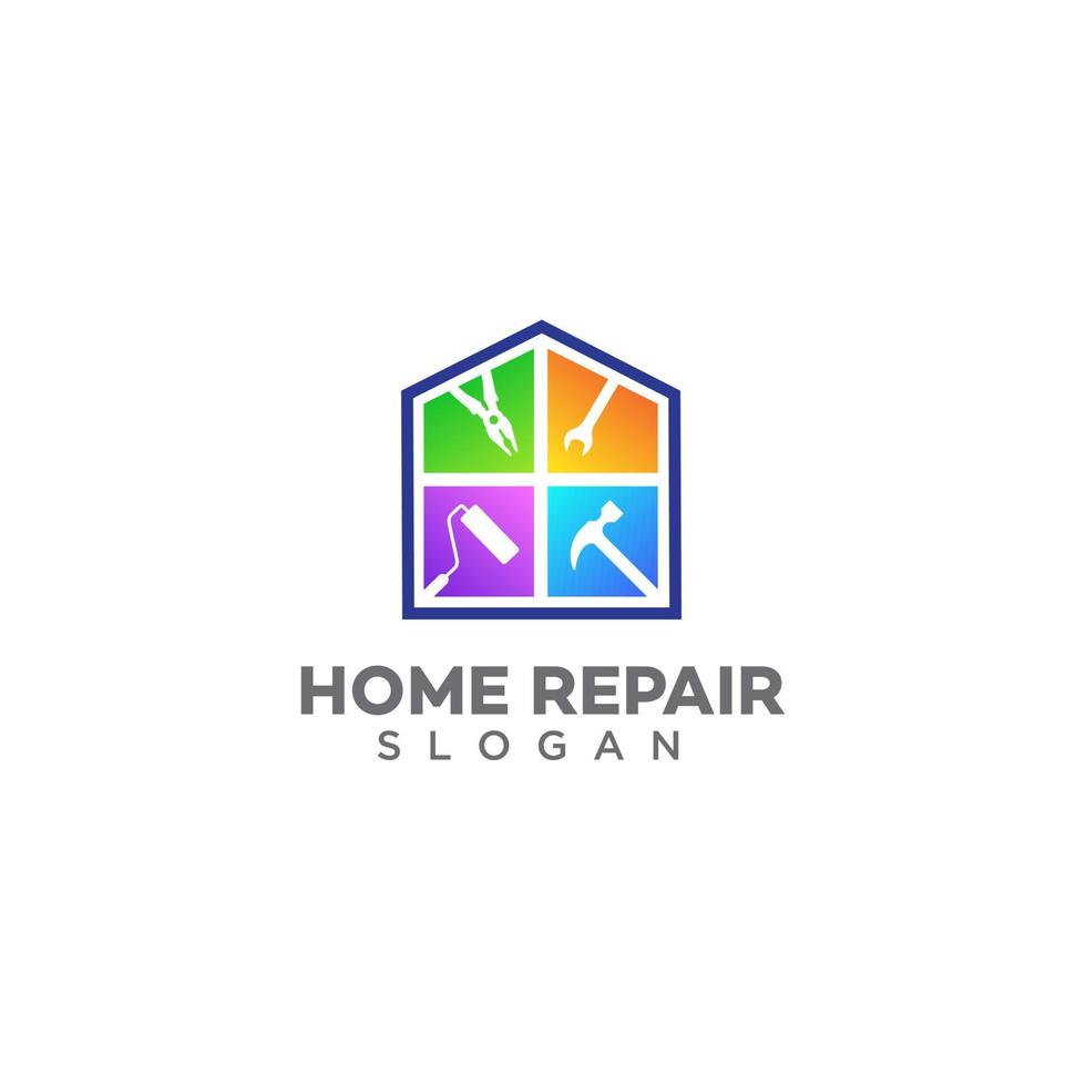 plantilla de diseño de logotipo de reparación de viviendas vector