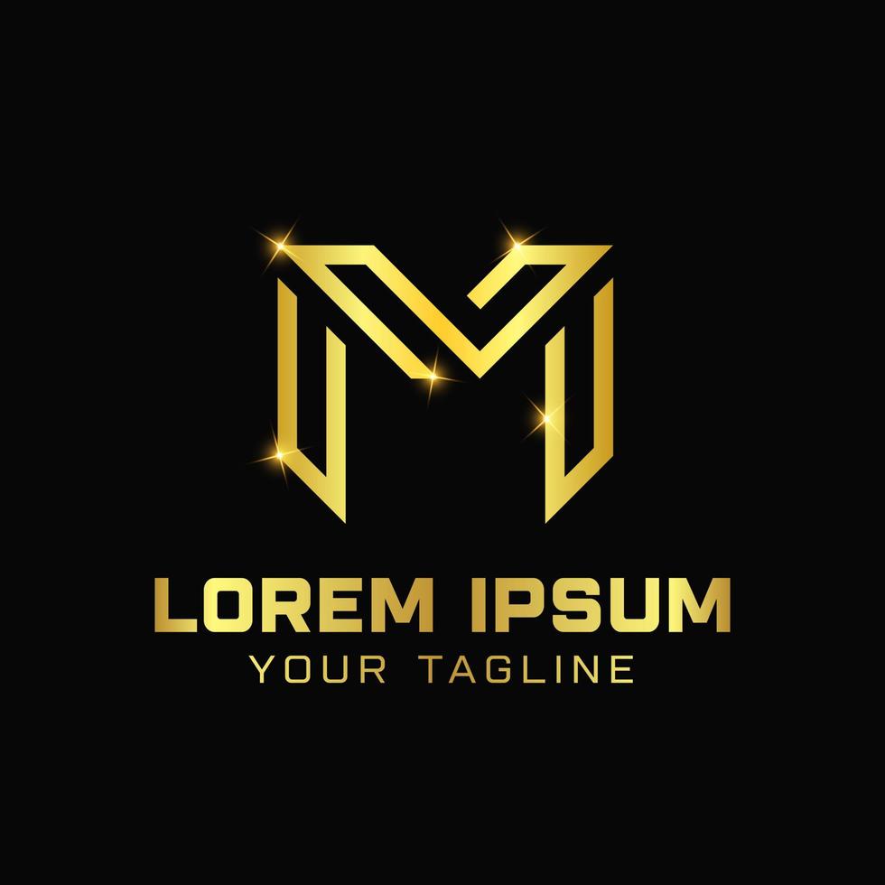 letter m design logo template vector