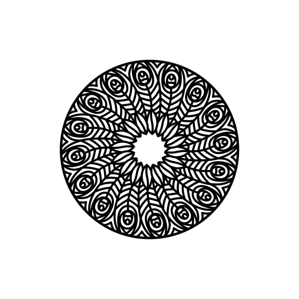Awesome Feather Mandala Decorative Circular Curve vector