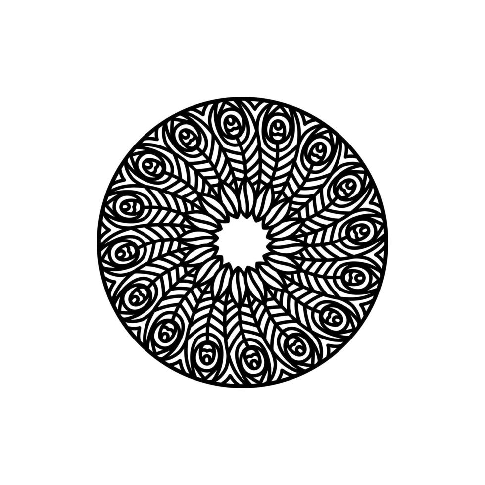 Awesome Feather Mandala Decorative Circular Curve vector