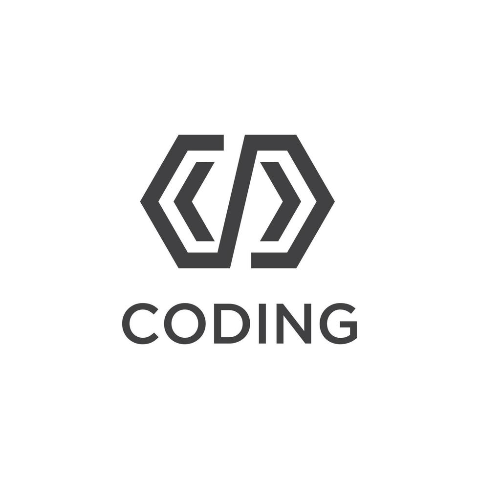 coding logo design template vector