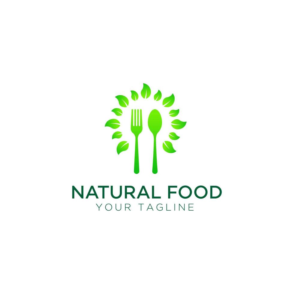 natural food logo design template vector
