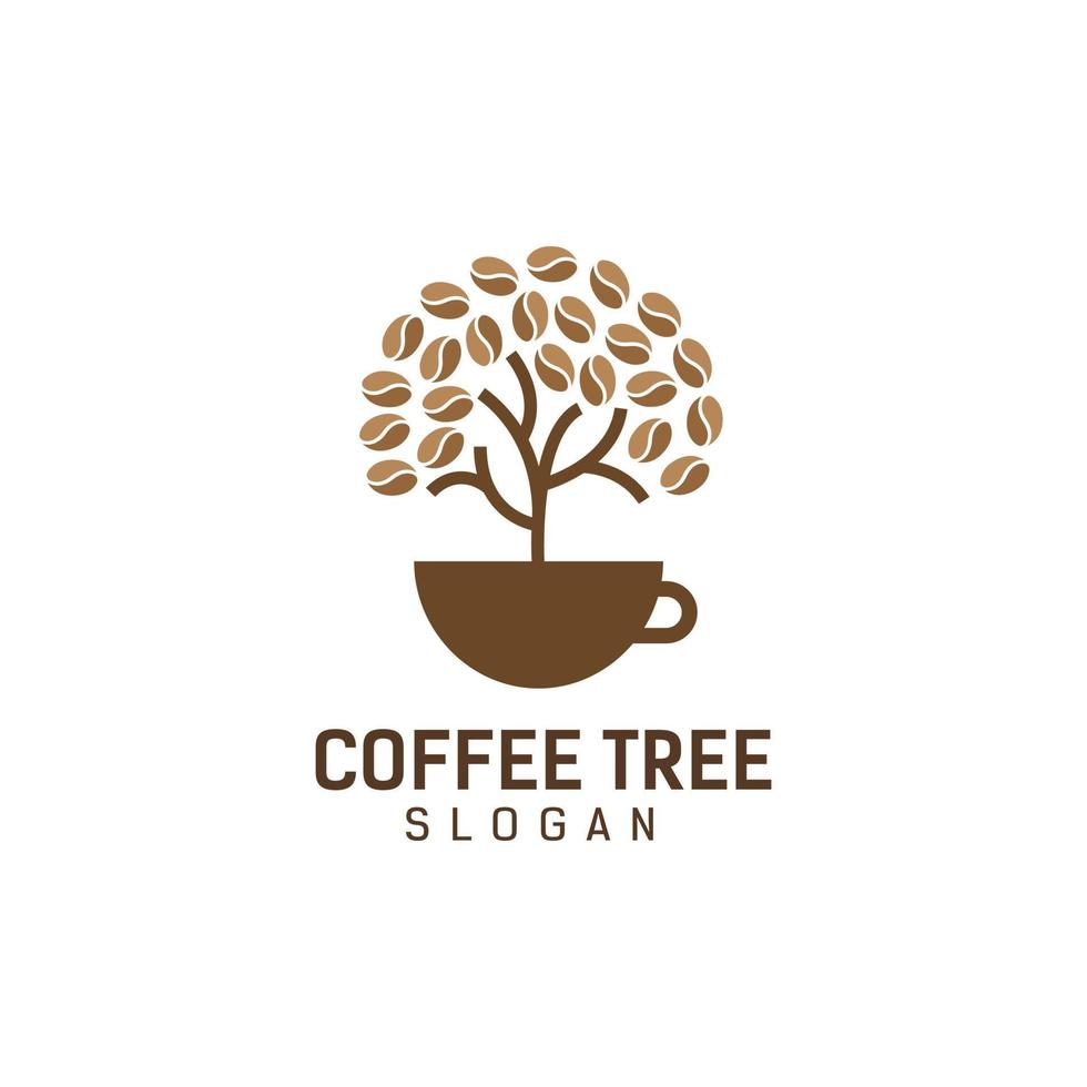 coffee tree logo design template vector